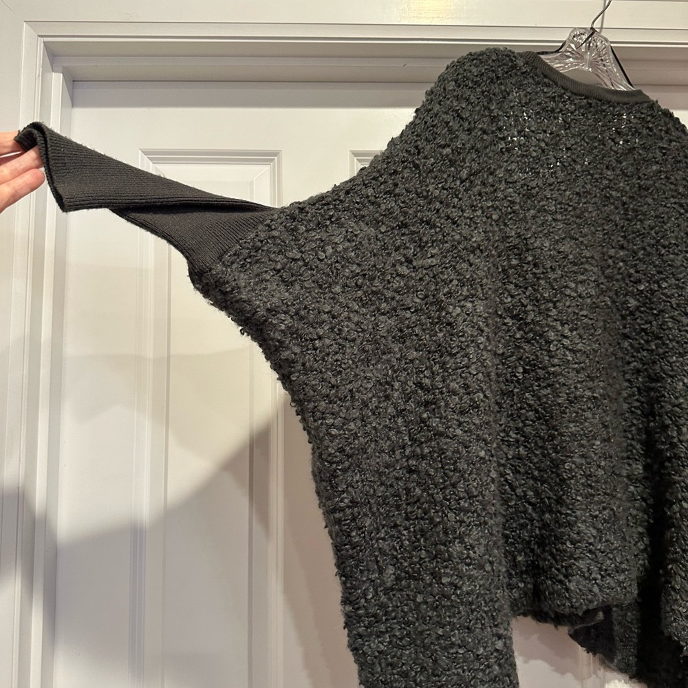 Calvin Klein Boho Open Front Grey Chunky Knit Bat… - image 7